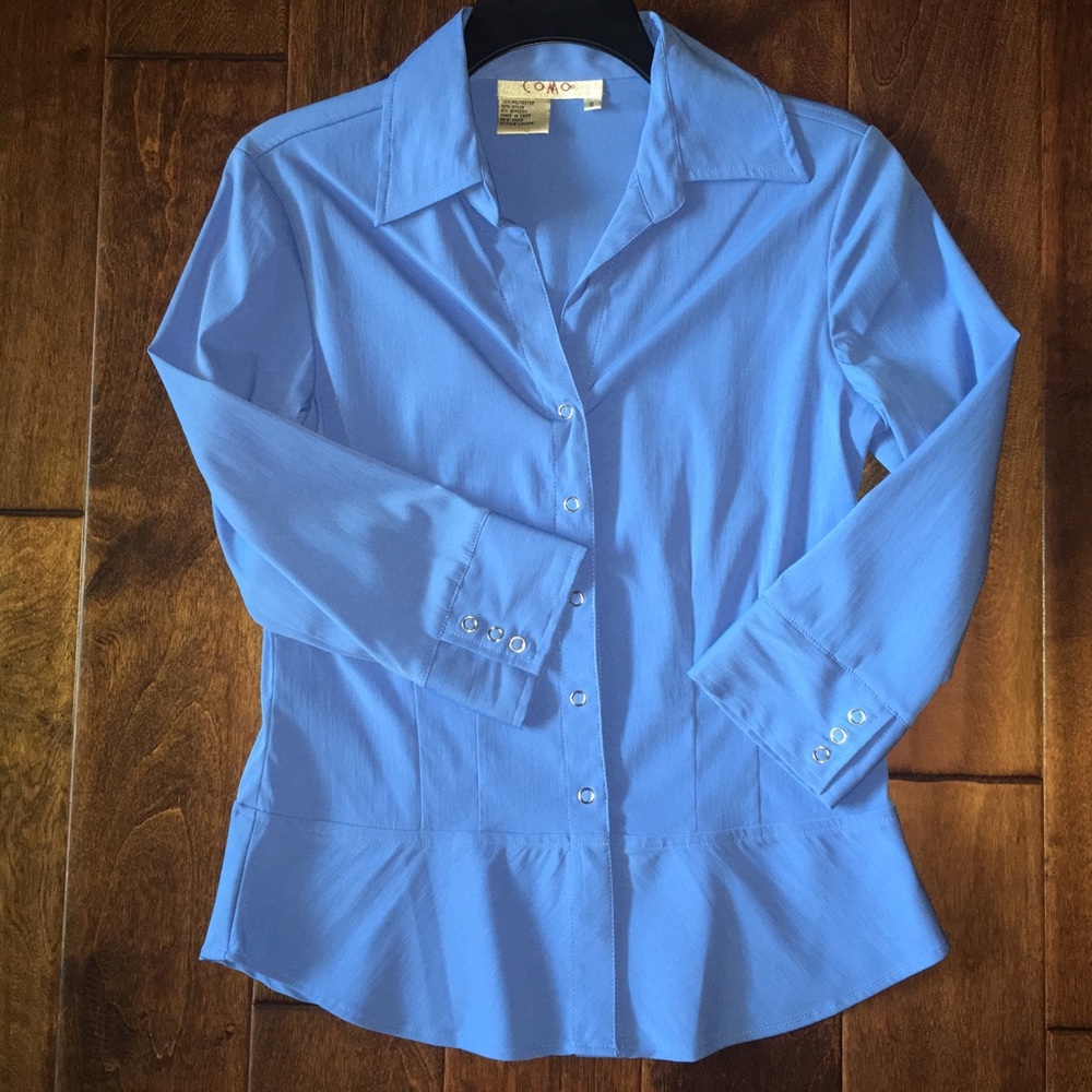 COMO Blue dressy top